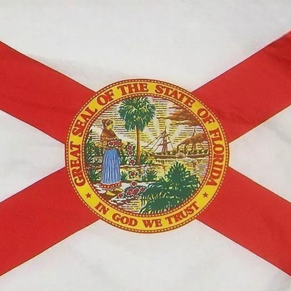 U.S. State Flag, Florida Flag, 3' x 5' Poly Flag / Banner, 100D Flag Material